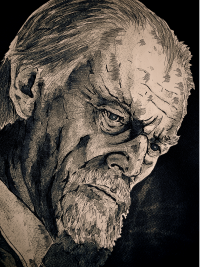 Abraham Setrakian, David Bradley, The Strain, ink, sketching, monkeyswithbrushes